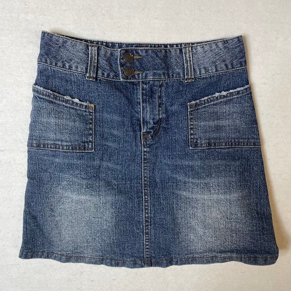 Armor Jeans Denim Mini Skirt Size 0‎ Y2K Low Rise Dark Wash